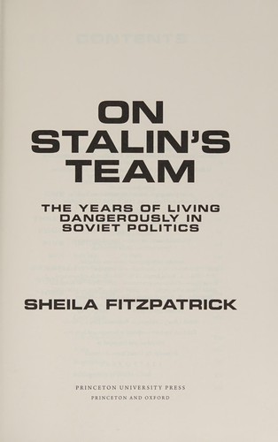 On Stalin's Team by Sheila Fitzpatrick — book cover